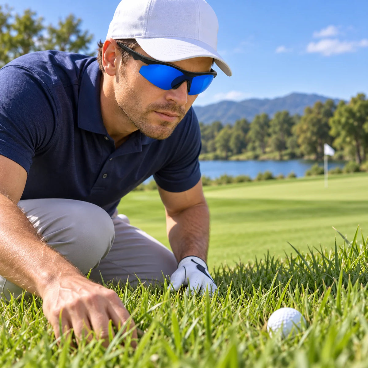 Golf Glasses Blue-Tinted Ball-Finding Lenses Lightweight Design