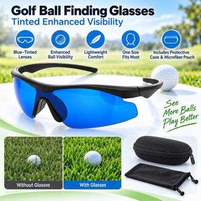 Golf Glasses Blue-Tinted Ball-Finding Lenses Lightweight Design