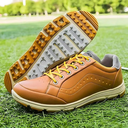 Golf Shoes Waterproof Leather Cushioned Insole Traction Outsole