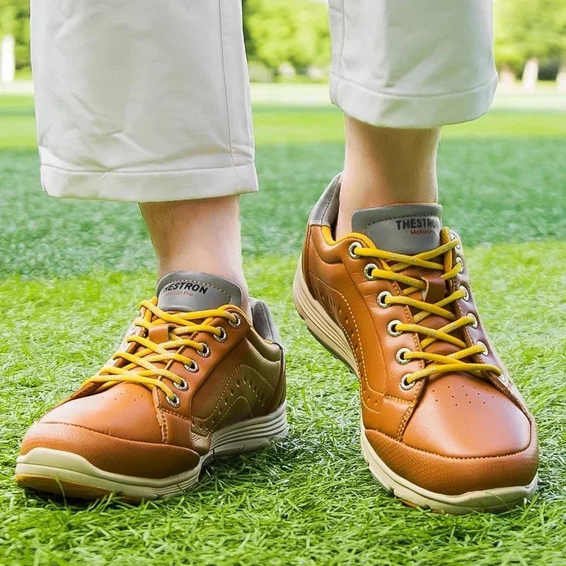 Golf Shoes Waterproof Leather Cushioned Insole Traction Outsole