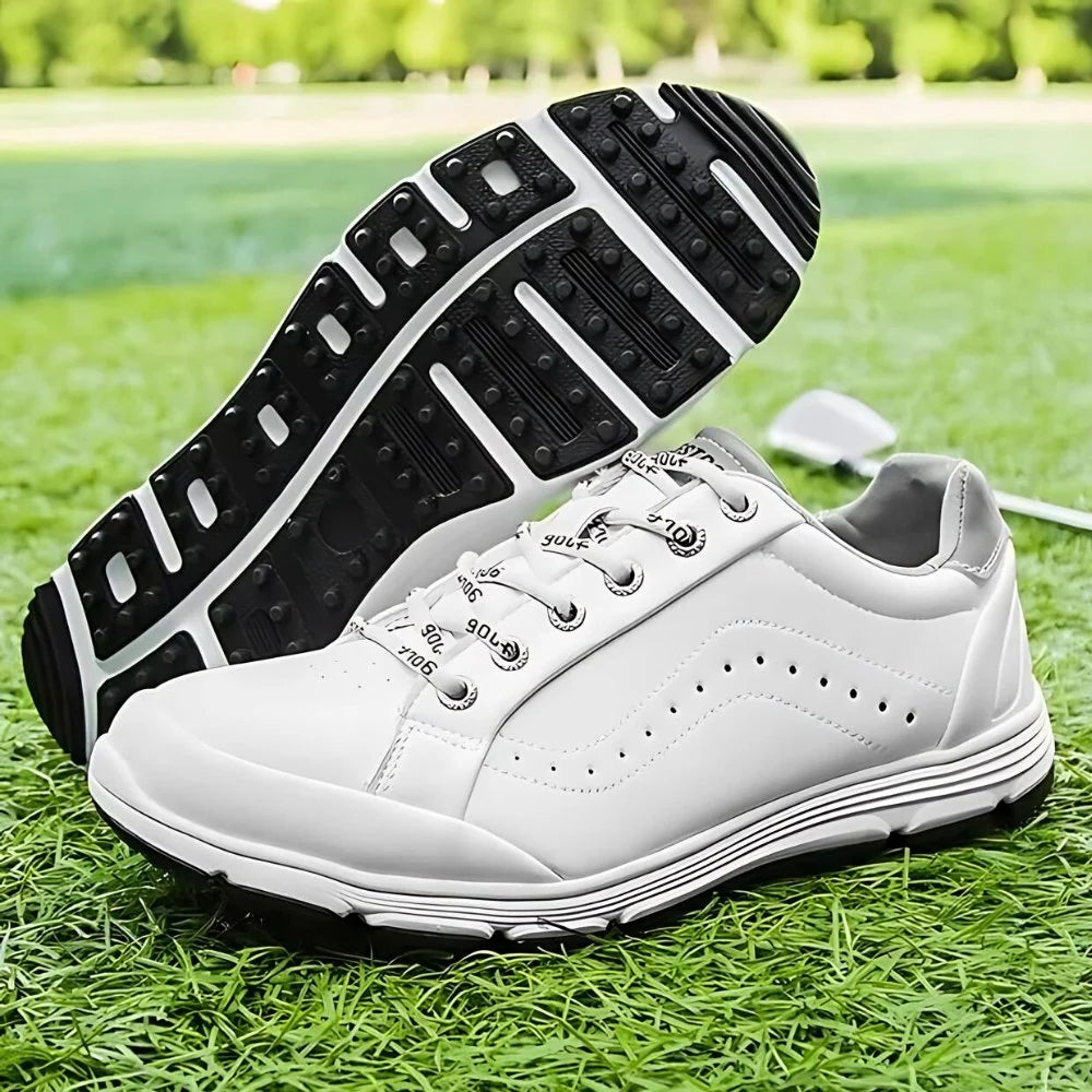 Golf Shoes Waterproof Leather Cushioned Insole Traction Outsole