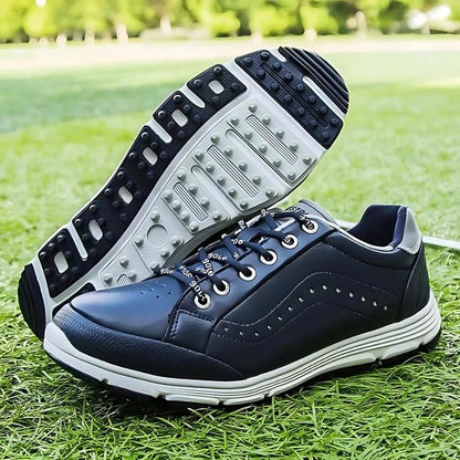 Golf Shoes Waterproof Leather Cushioned Insole Traction Outsole