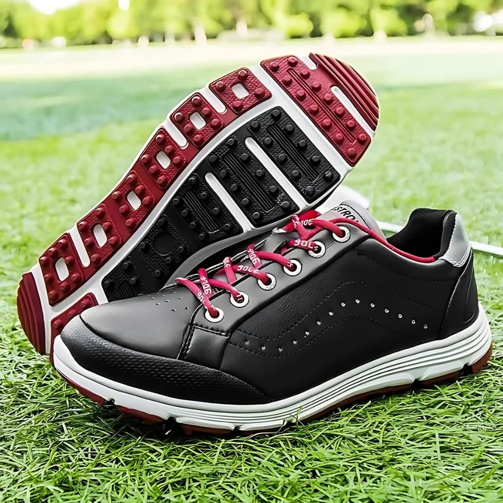 Golf Shoes Waterproof Leather Cushioned Insole Traction Outsole