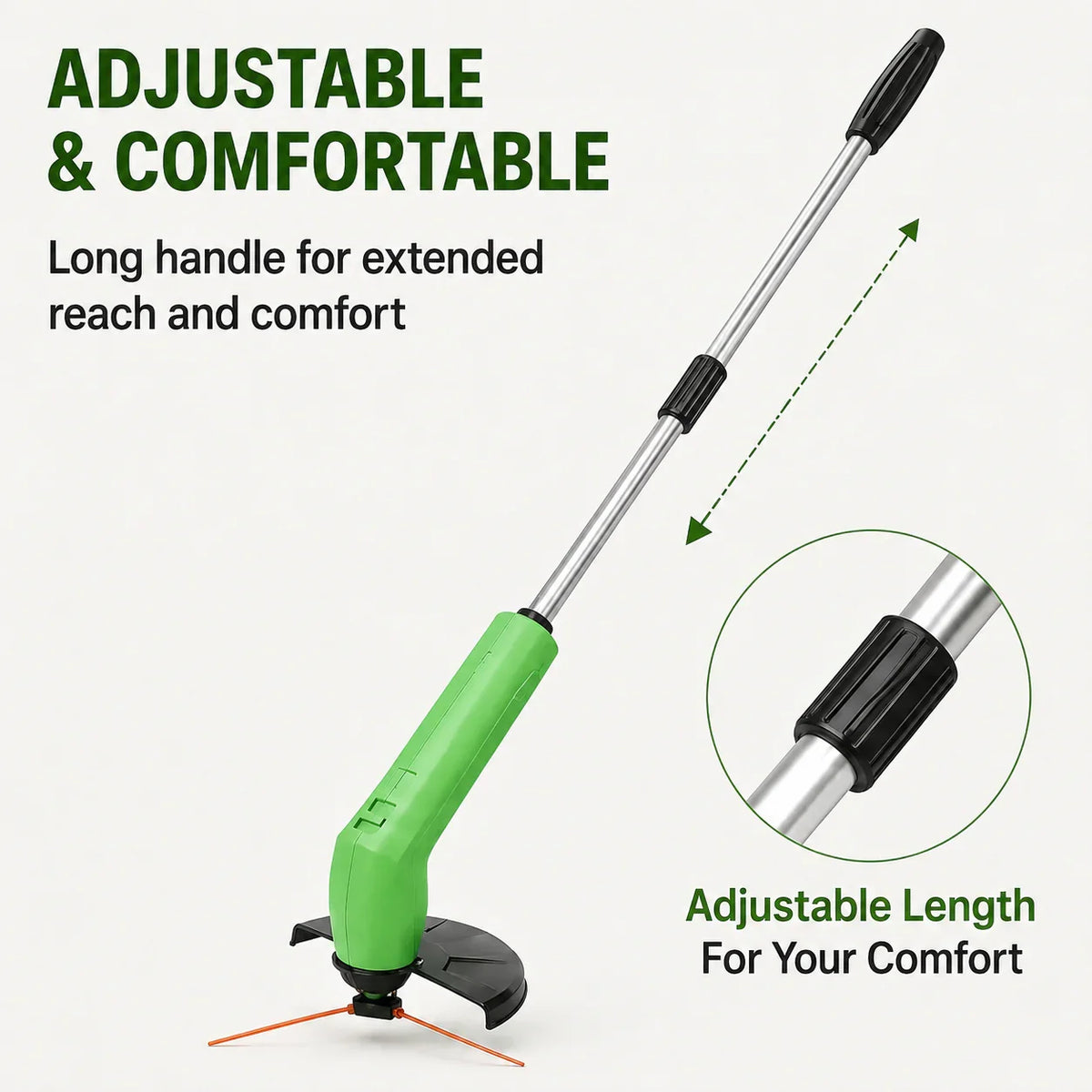 Grass Trimmer Cordless Lightweight Adjustable Cutting Head