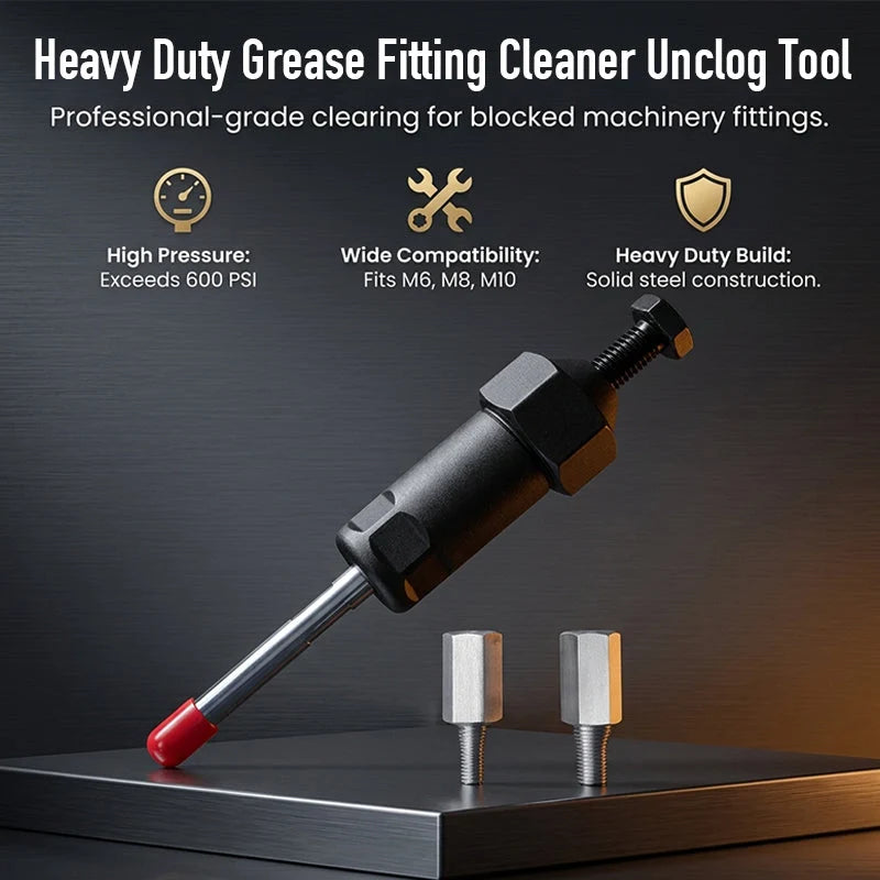 Grease Fitting Cleaner Tool Pressure Design M6/M8 Adapters