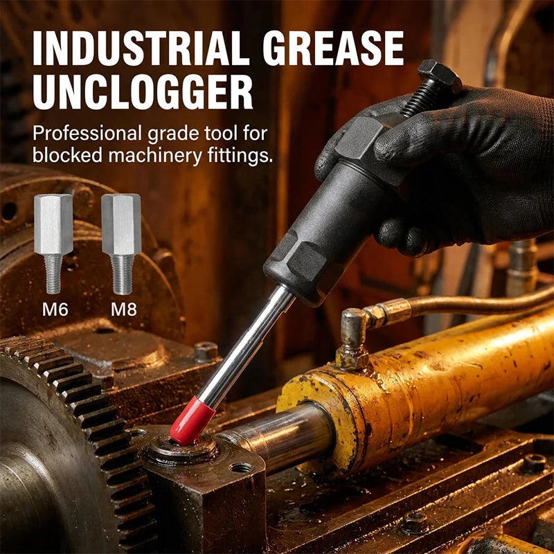 Grease Fitting Cleaner Tool Pressure Design M6/M8 Adapters