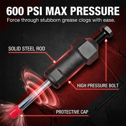 Grease Fitting Cleaner Tool Pressure Design M6/M8 Adapters