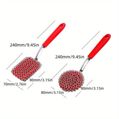 Grill Cleaning Tool Brushless Stainless Steel Ergonomic Handle
