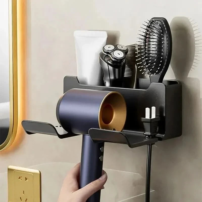 Hair Dryer Organizer Drill-Free Silicone Cushion & Cable Holder
