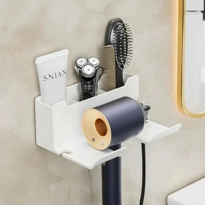 Hair Dryer Organizer Drill-Free Silicone Cushion & Cable Holder