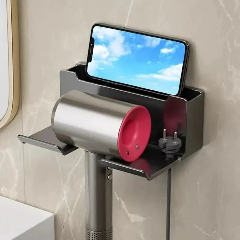 Hair Dryer Organizer Drill-Free Silicone Cushion & Cable Holder