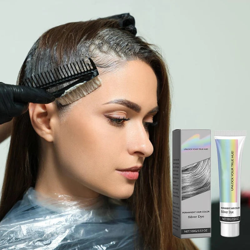Hair Dye Silver Ammonia-Free With Plant Extracts