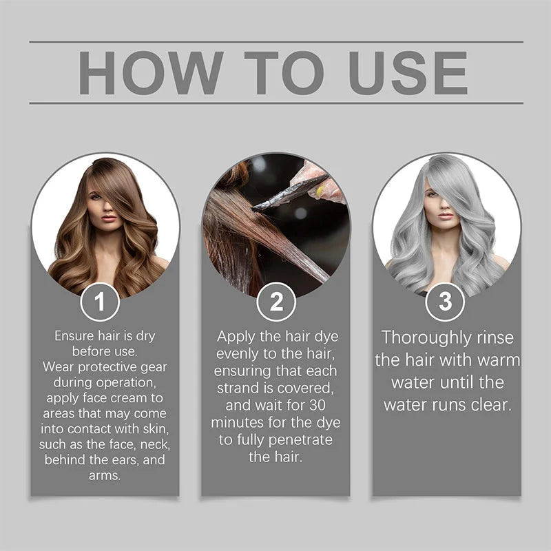 Hair Dye Silver Ammonia-Free With Plant Extracts