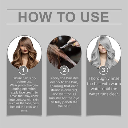 Hair Dye Silver Ammonia-Free With Plant Extracts