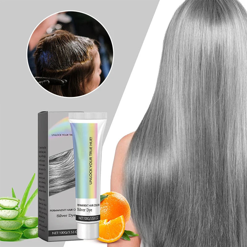 Hair Dye Silver Ammonia-Free With Plant Extracts