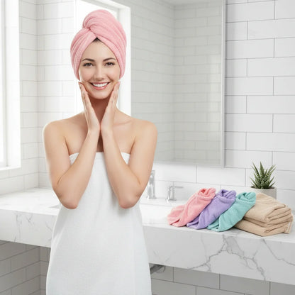 Hair Towel Wrap Quick-Dry Microfiber Secure Turban