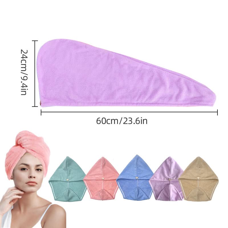 Hair Towel Wrap Quick-Dry Microfiber Secure Turban