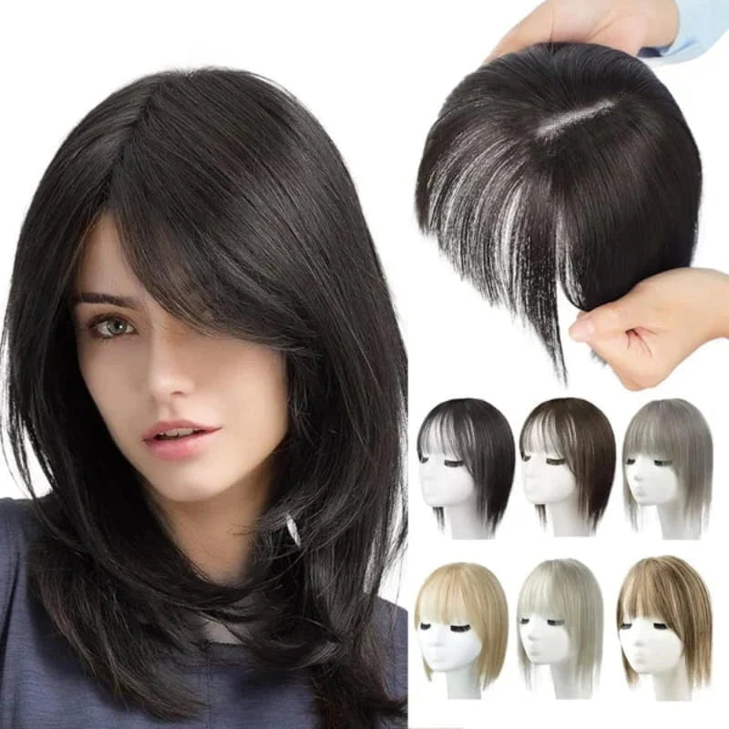 Hairpiece Synthetic Bangs Adjustable Natural-Looking Volume