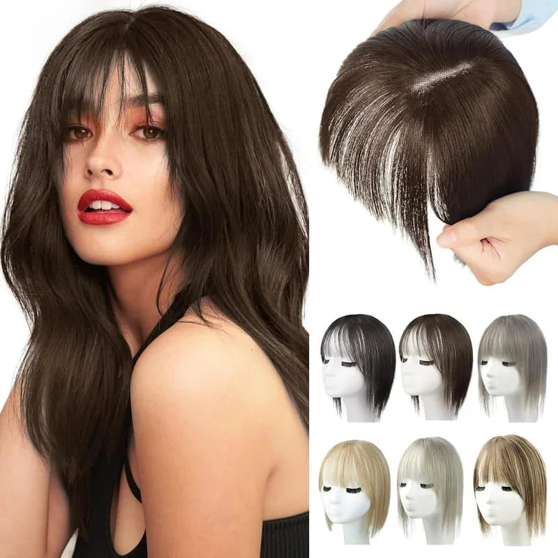 Hairpiece Synthetic Bangs Adjustable Natural-Looking Volume