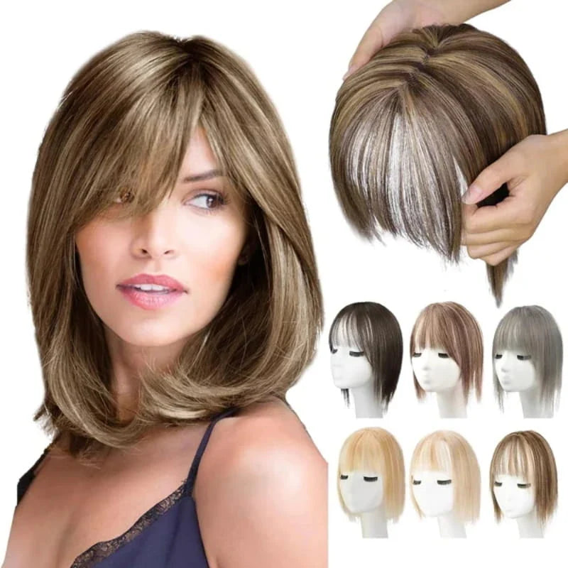 Hairpiece Synthetic Bangs Adjustable Natural-Looking Volume