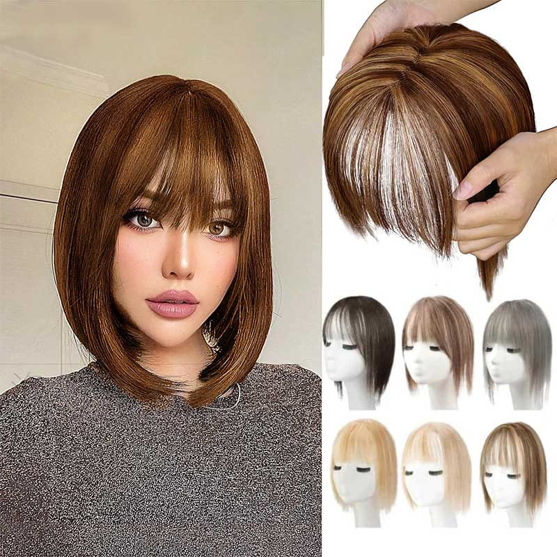 Hairpiece Synthetic Bangs Adjustable Natural-Looking Volume