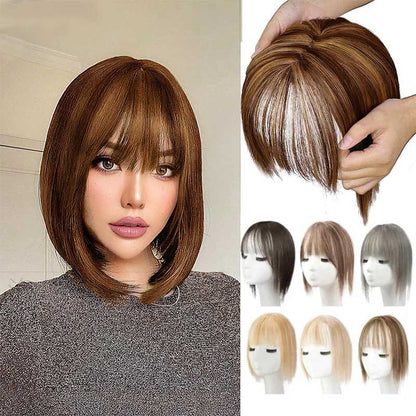 Hairpiece Synthetic Bangs Adjustable Natural-Looking Volume