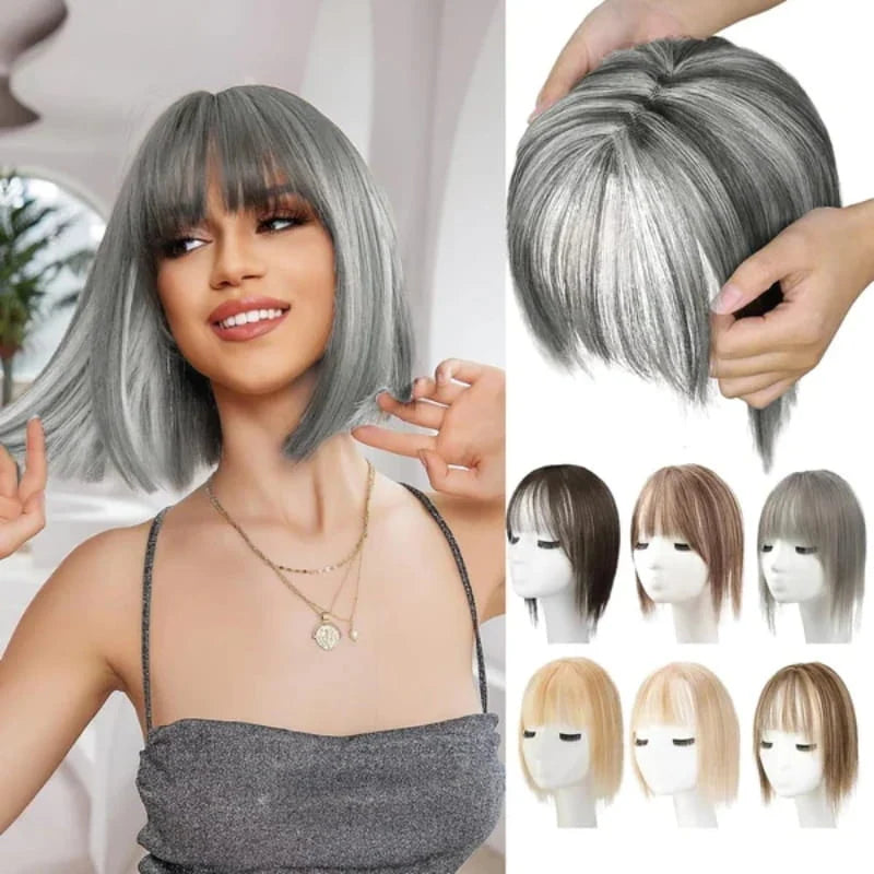 Hairpiece Synthetic Bangs Adjustable Natural-Looking Volume