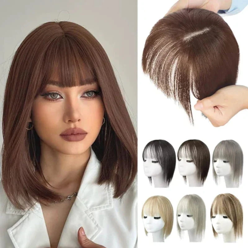 Hairpiece Synthetic Bangs Adjustable Natural-Looking Volume