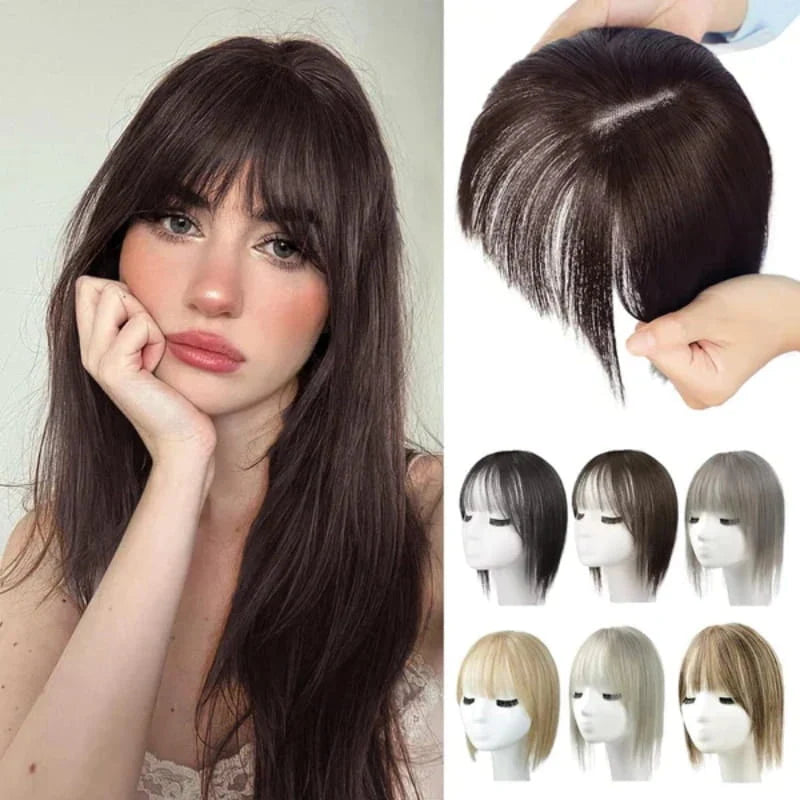 Hairpiece Synthetic Bangs Adjustable Natural-Looking Volume