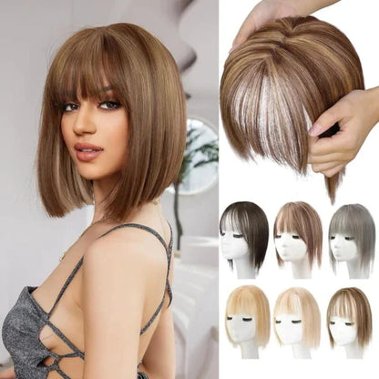 Hairpiece Synthetic Bangs Adjustable Natural-Looking Volume