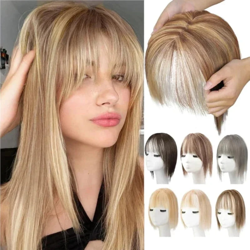 Hairpiece Synthetic Bangs Adjustable Natural-Looking Volume