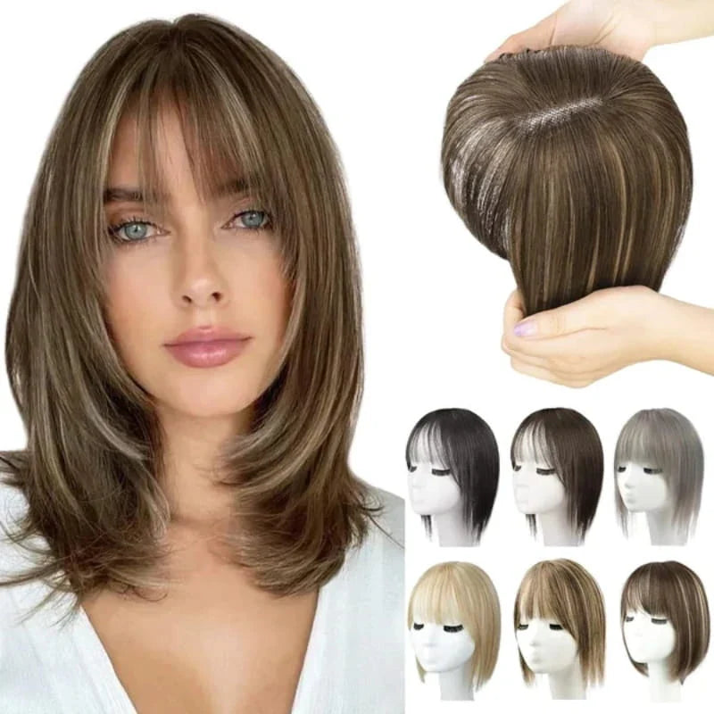 Hairpiece Synthetic Bangs Adjustable Natural-Looking Volume
