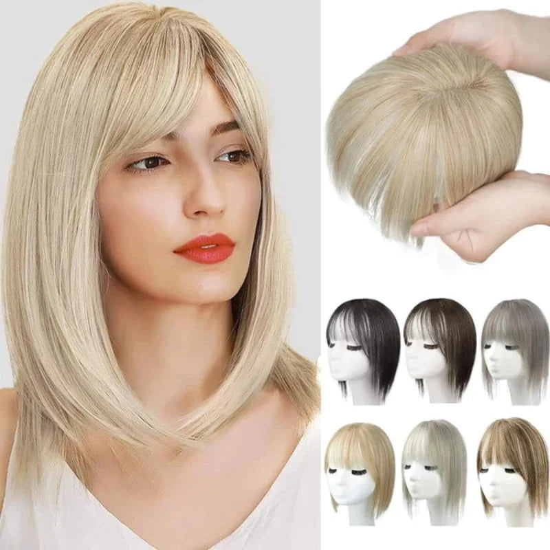 Hairpiece Synthetic Bangs Adjustable Natural-Looking Volume