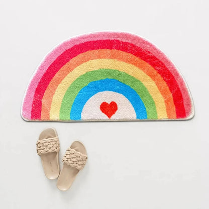 Half-Moon Bath Mat Absorbent Microfiber Non-Slip