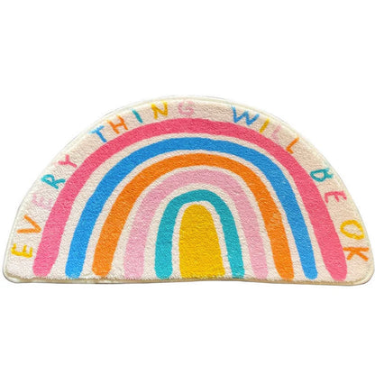 Half-Moon Bath Mat Absorbent Microfiber Non-Slip