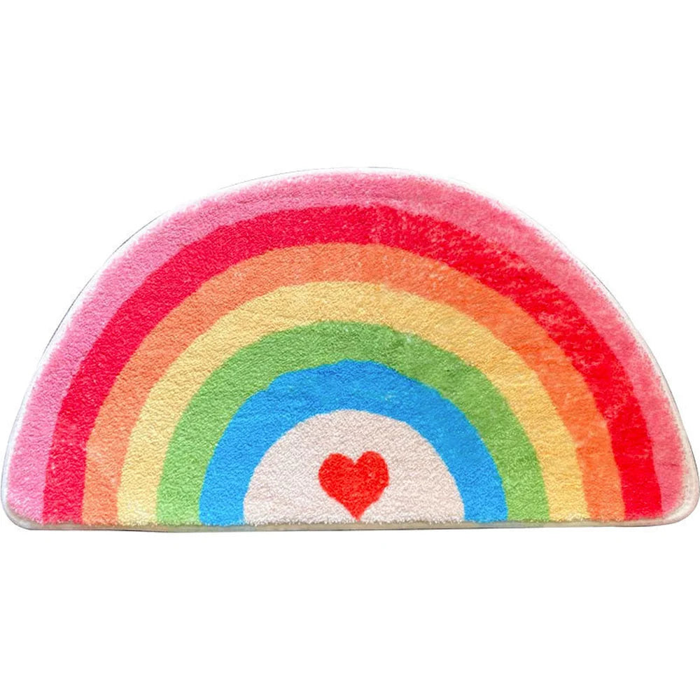 Half-Moon Bath Mat Absorbent Microfiber Non-Slip