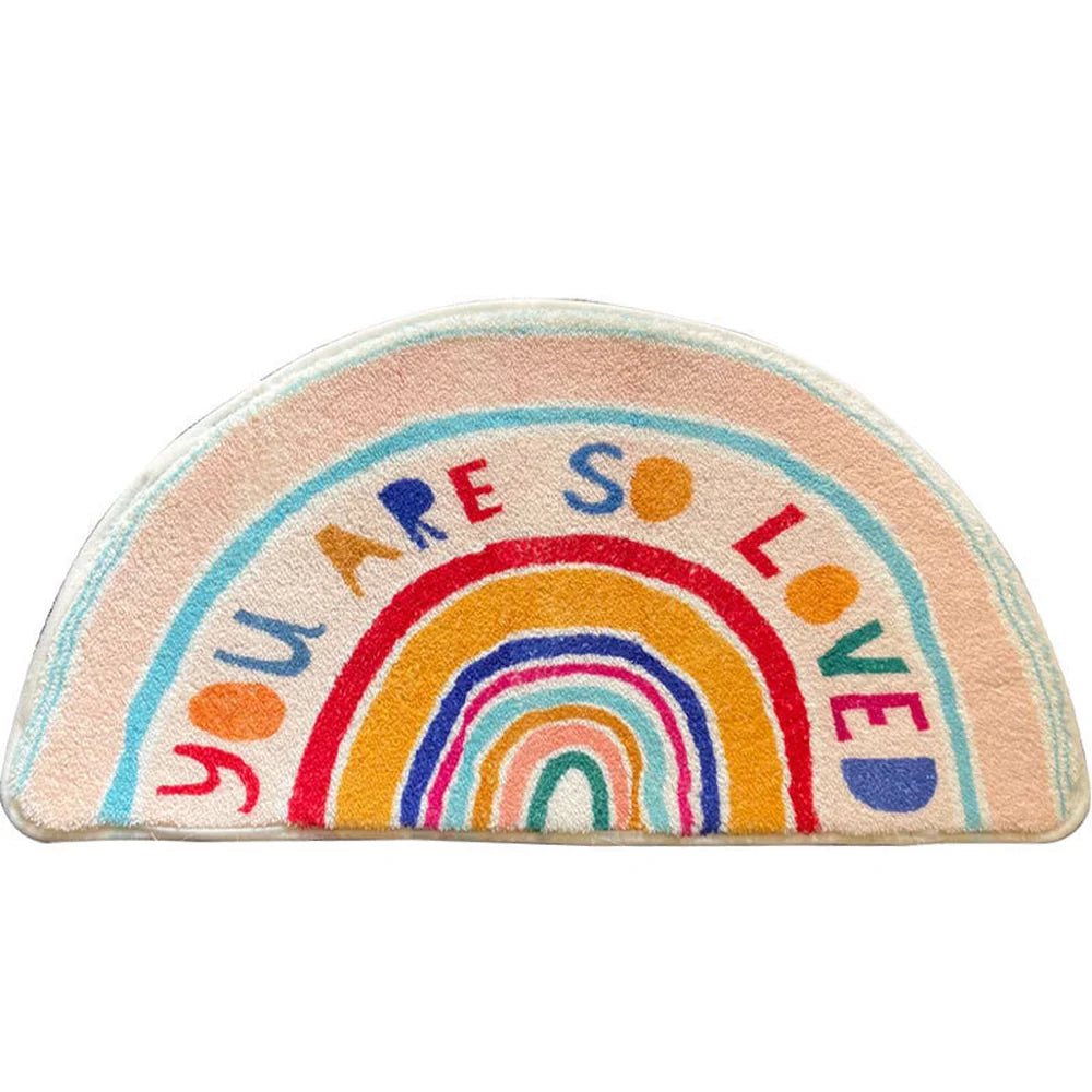 Half-Moon Bath Mat Absorbent Microfiber Non-Slip