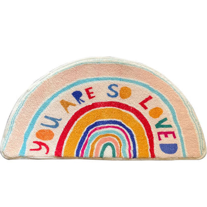 Half-Moon Bath Mat Absorbent Microfiber Non-Slip