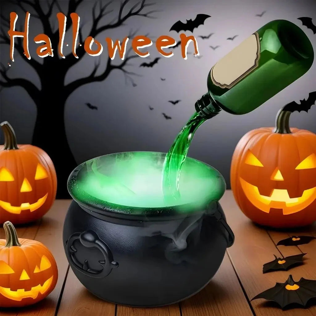 Halloween Cauldron Floating Bottle Fog & Glow