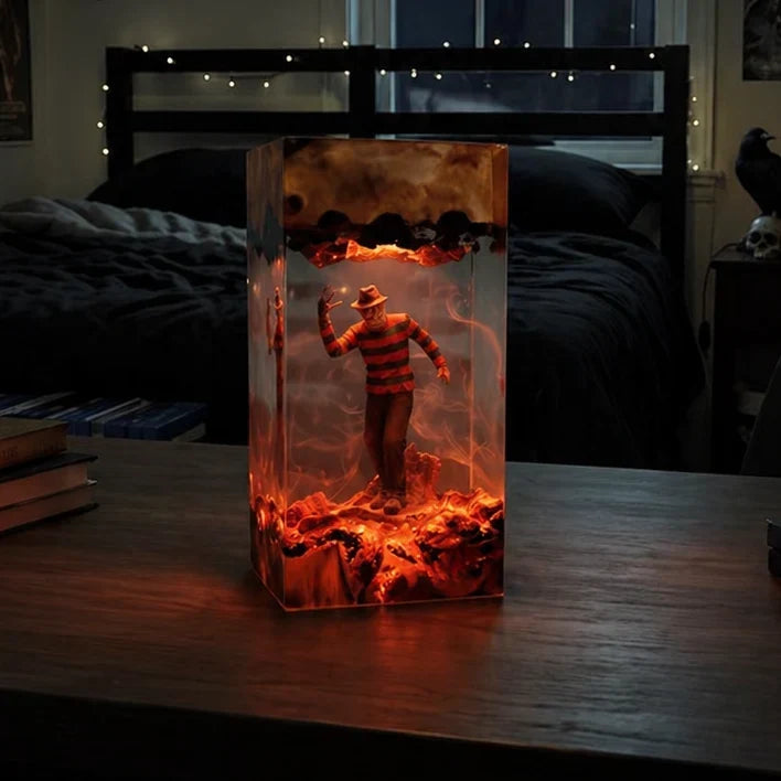 Halloween Lamp Handcrafted Resin Warm LED Light