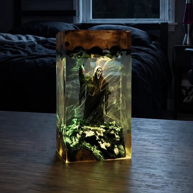 Halloween Lamp Handcrafted Resin Warm LED Light
