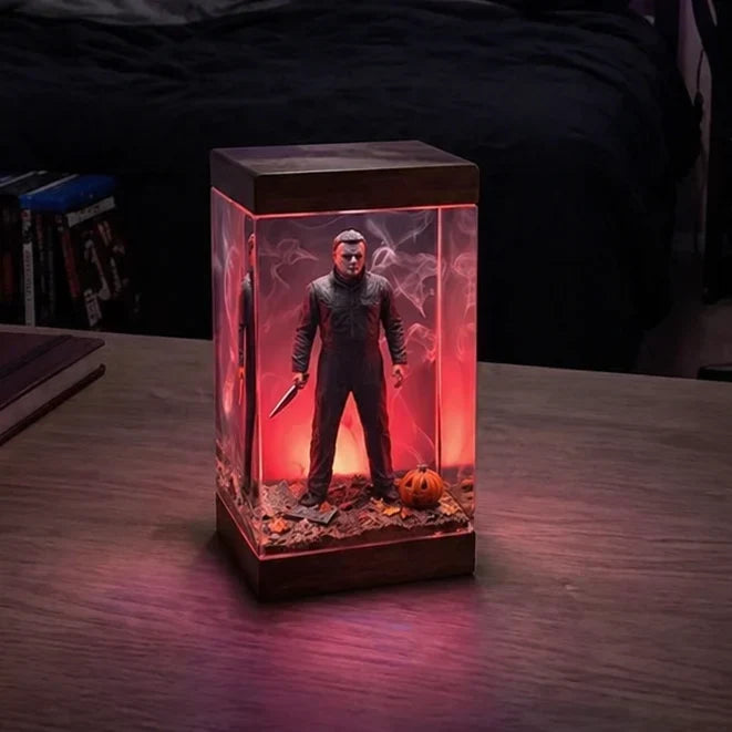 Halloween Lamp Handcrafted Resin Warm LED Light