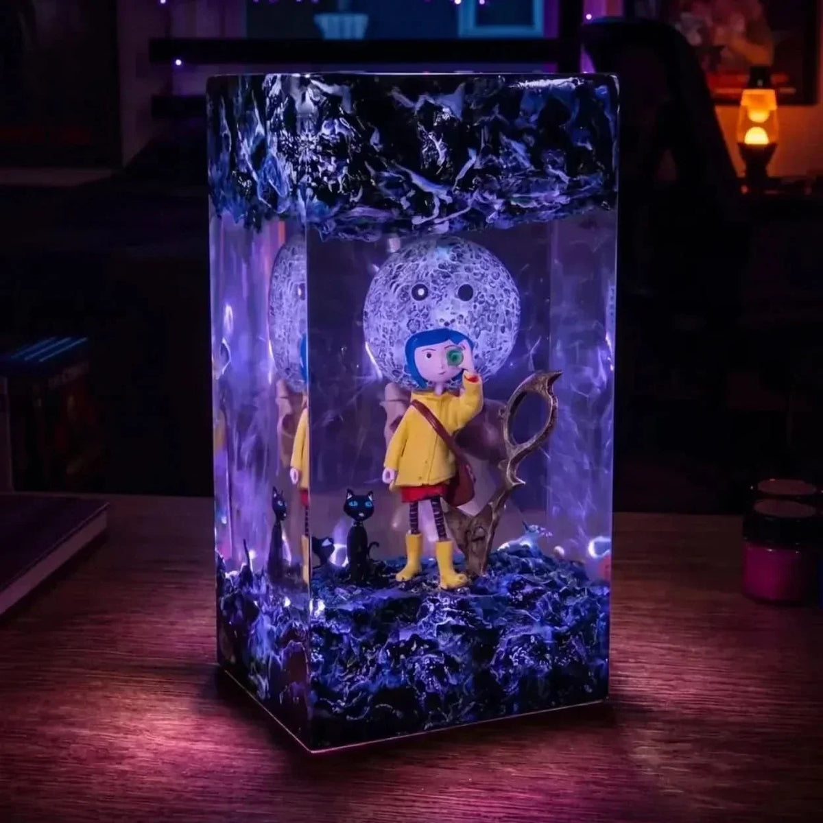 Halloween Lamp Handcrafted Resin Warm LED Light