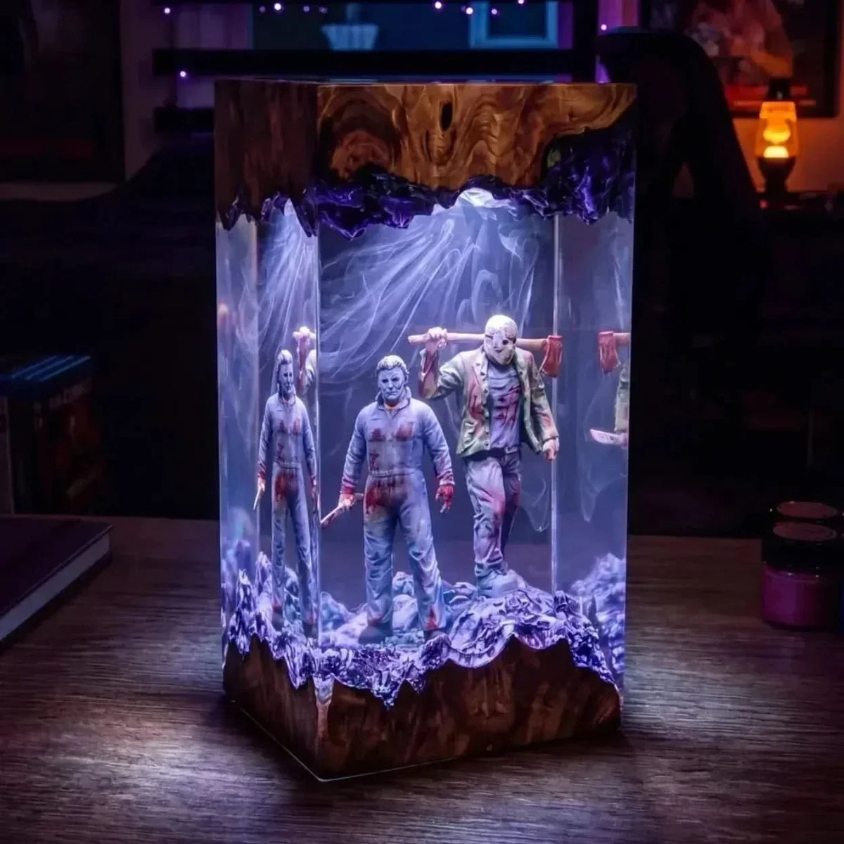 Halloween Lamp Handcrafted Resin Warm LED Light