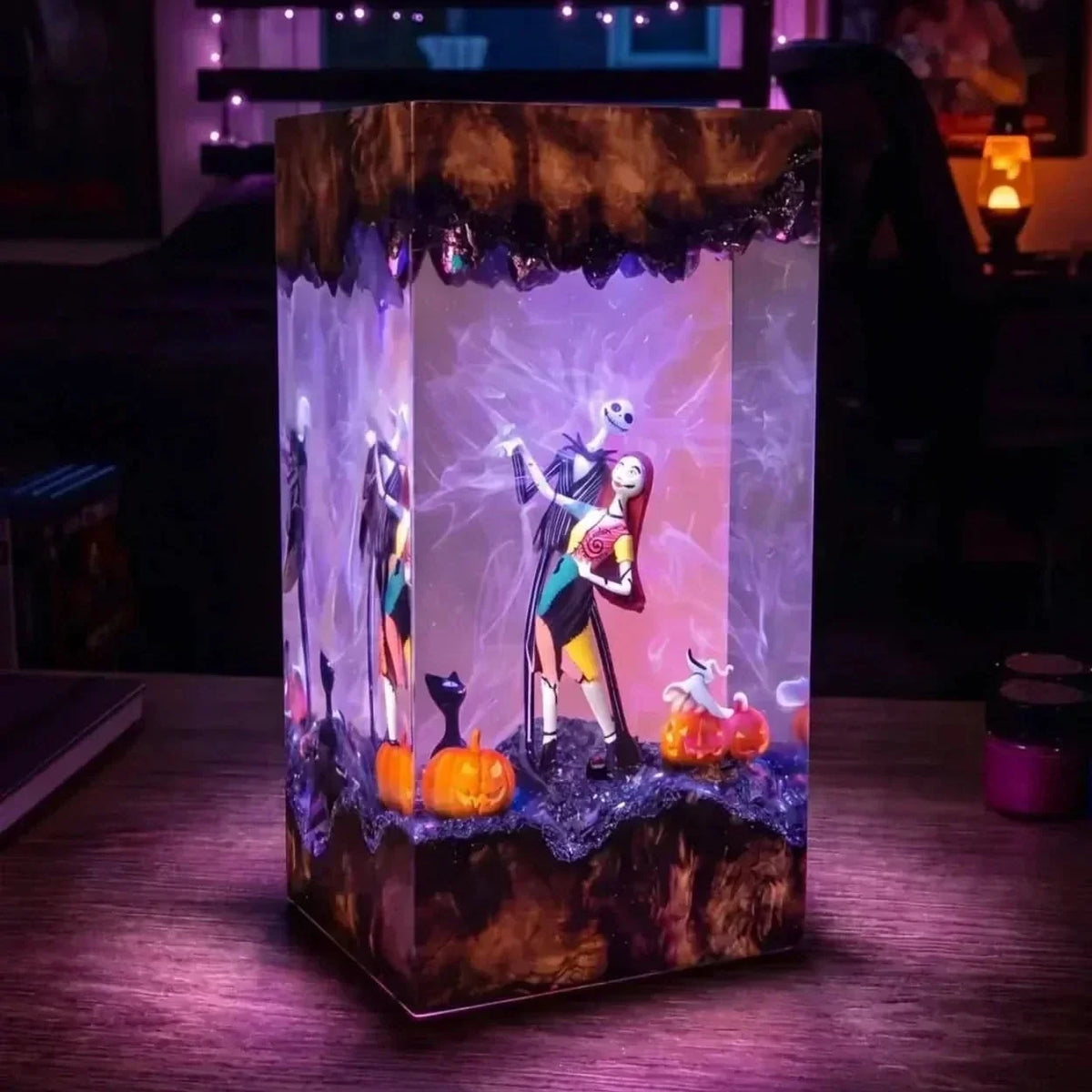 Halloween Lamp Handcrafted Resin Warm LED Light