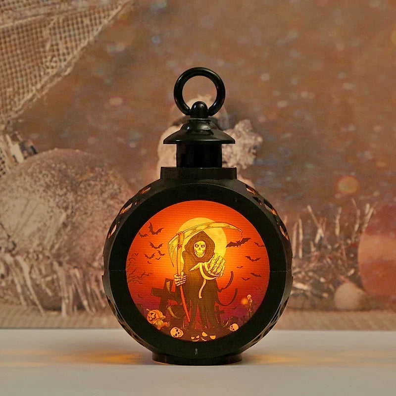 Halloween Lantern LED Intricate Cutout Indoor & Outdoor Use