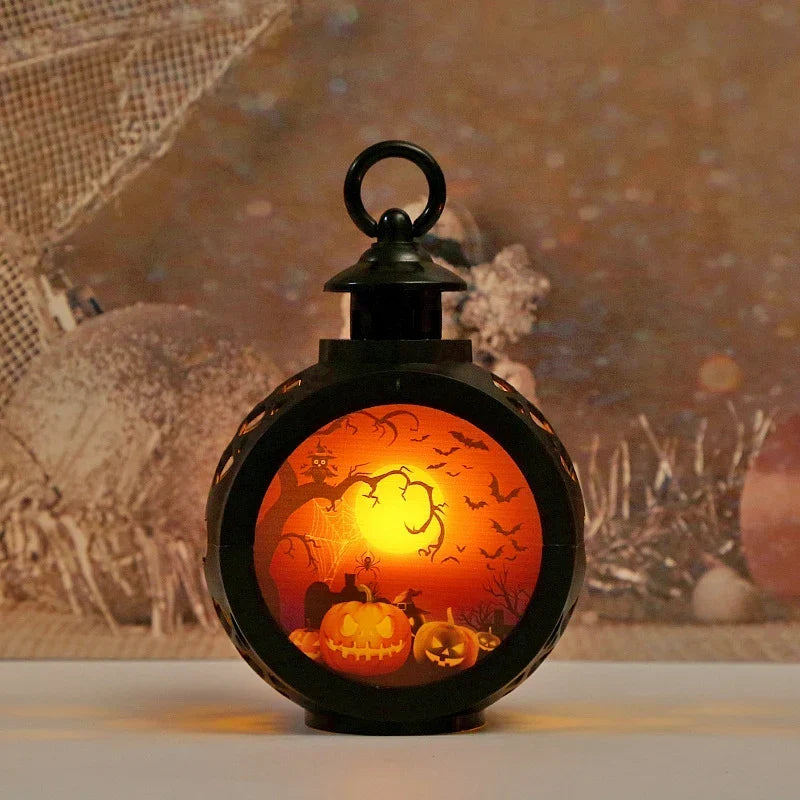 Halloween Lantern LED Intricate Cutout Indoor & Outdoor Use