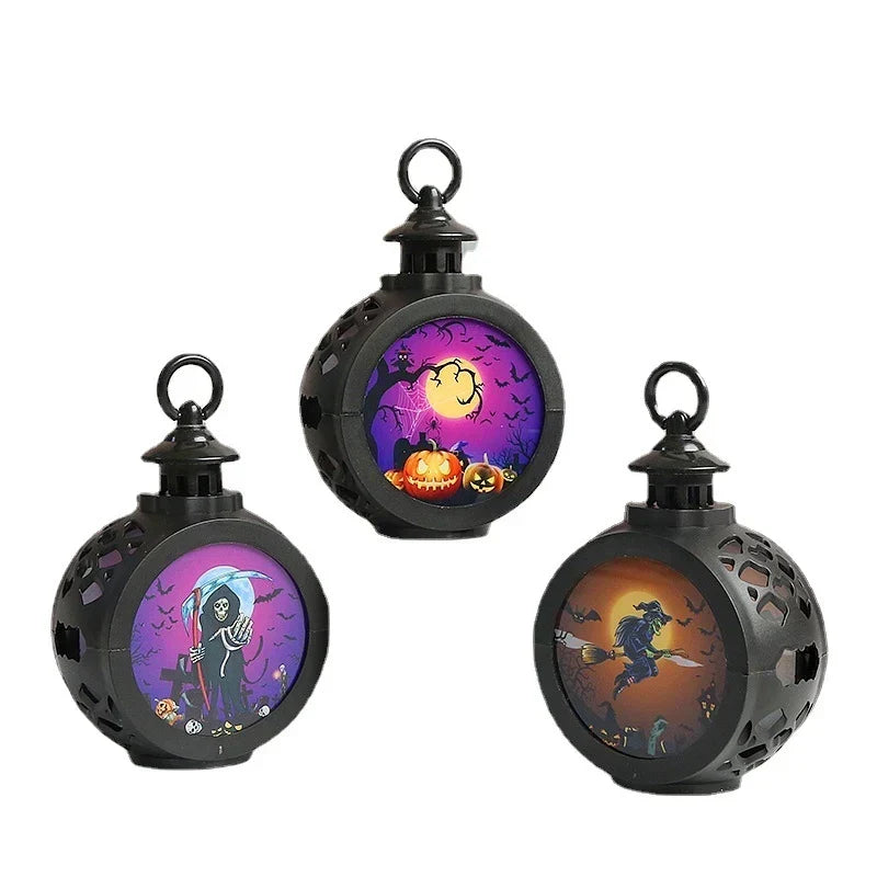 Halloween Lantern LED Intricate Cutout Indoor & Outdoor Use