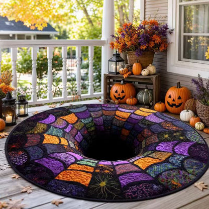 Halloween Rug 3D Pumpkin & Lantern Design Spot-Clean Surface