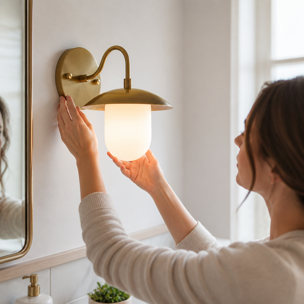 Hand-Finished Antique Brass Frosted Opal Wall Sconce (1-3 Head Options, Hardwired & Dimmable)